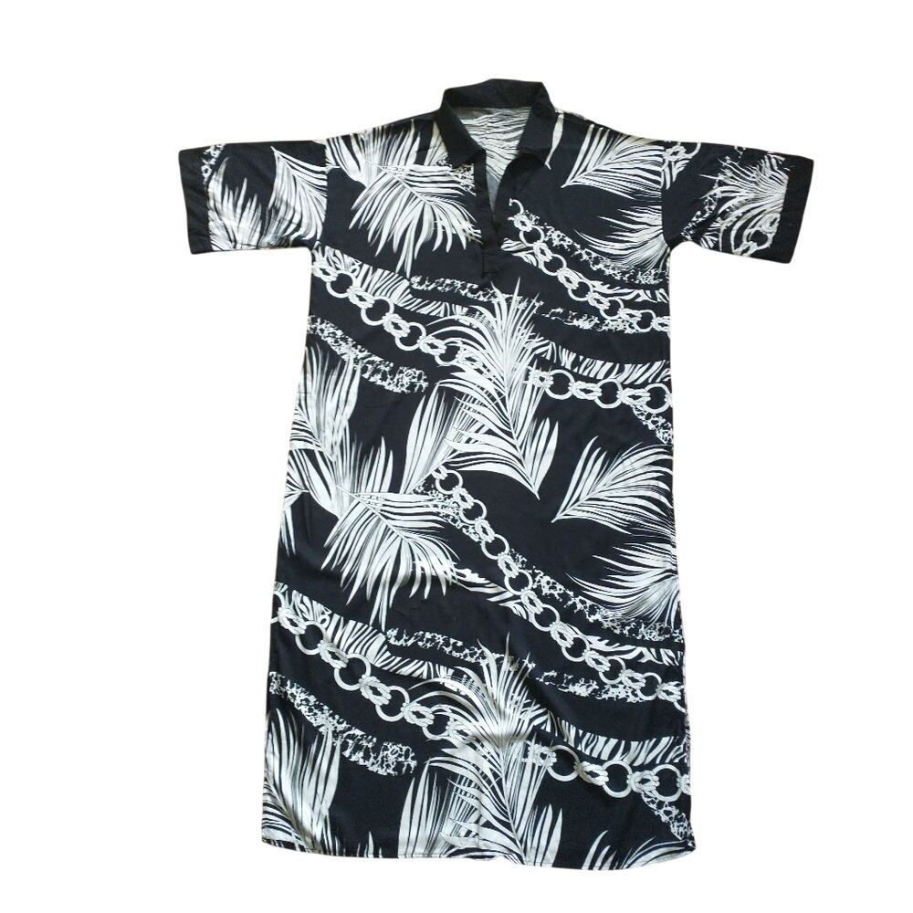 Black and White Patterned Dress/ Beach Coverup - One Size (Plus)